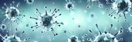Corona Virus Microbiology And Virology Concept 3d-Renderingの写真素材