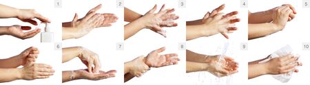 Step By Step Correct Procedure For Hand Washingの写真素材