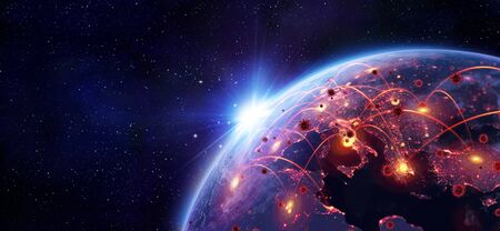 Coronavirus Spreading In Europe - - contain 3d Rendering