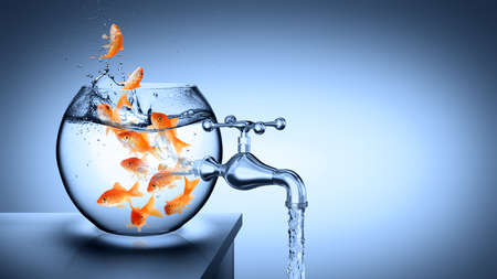 Wasted Water - Waterless Risk And Natural Disaster Conceptの写真素材