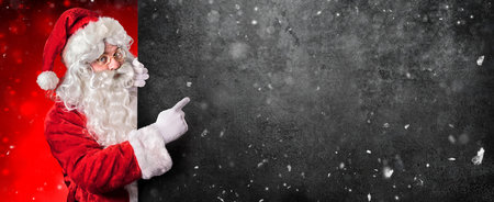 Black Friday Sale - Santa Claus Pointing Promotion Bannerの写真素材