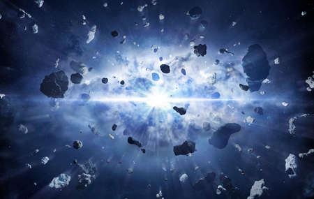 Big Bang Explosion - Time Warp In Universe - Contain 3d Renderingの写真素材