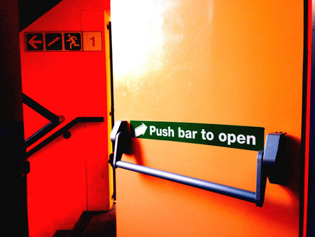 Fire escape exit doorwayの素材