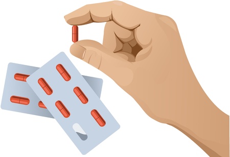 Hand with pillのイラスト素材