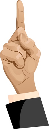 Man hand with number one symbolのイラスト素材