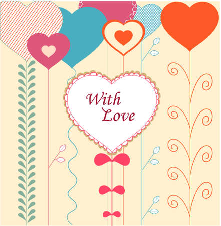 Card with decorative heartsのイラスト素材