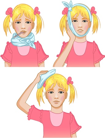 Girl got cold. のイラスト素材
