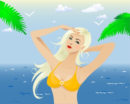 Girl in bikini のイラスト素材