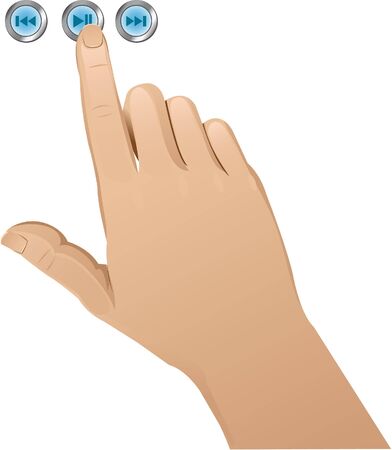 Hand pushing a button のイラスト素材