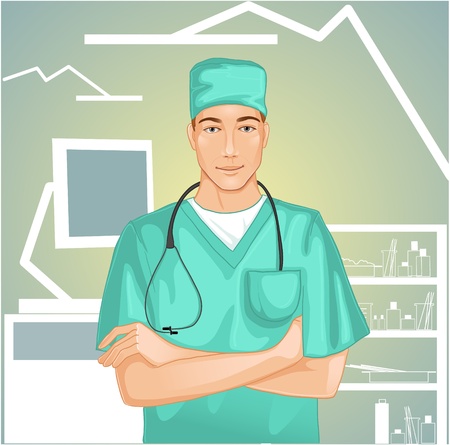 Doctor with stethoscopeのイラスト素材