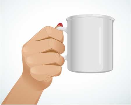 Woman hand with a mug のイラスト素材
