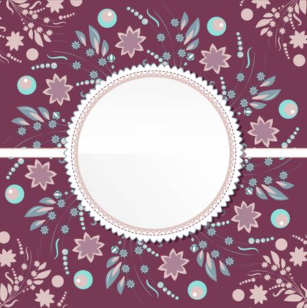 Floral background with labelのイラスト素材