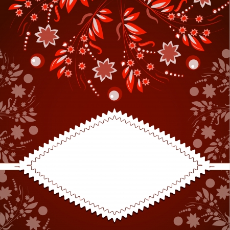 Floral background with labelのイラスト素材