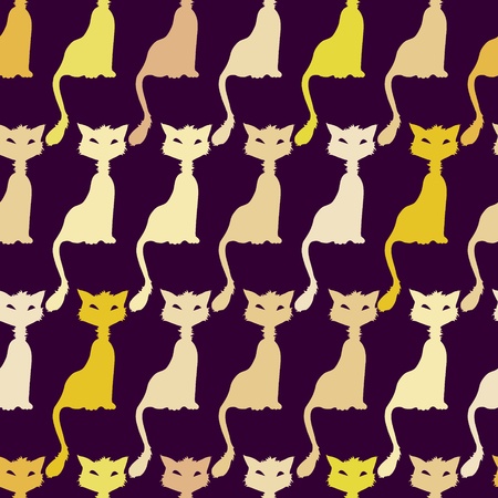 Seamless pattern with funny catsのイラスト素材