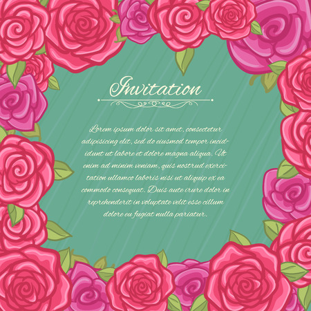 Floral background with rosesのイラスト素材