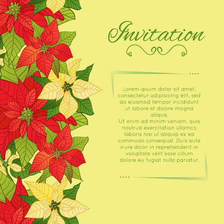 Vector floral background with Poinsettiaのイラスト素材