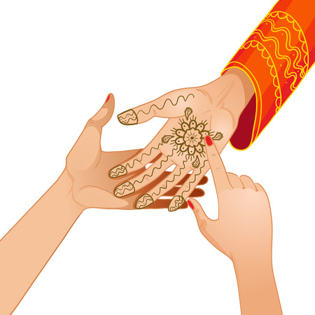image of ceremony at henna nightのイラスト素材