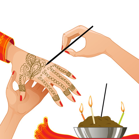 image of ceremony at henna night のイラスト素材