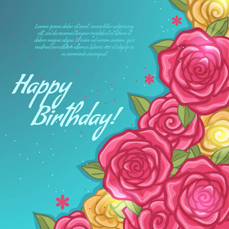 Floral decorative card with rose with place for your textのイラスト素材