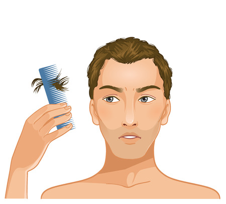 Young man with hair fallのイラスト素材