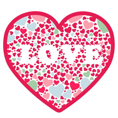 Decorative heart for Valentines Day made from heartâs symbols, vector image, eps10のイラスト素材