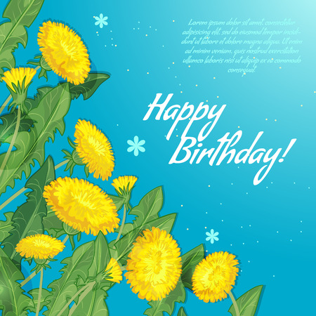 Decorative card with dandelion and with place for your text.のイラスト素材