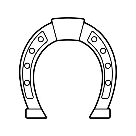 Outline horseshoe isolated on white, vector illustration, eps10のイラスト素材