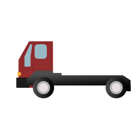 Simple illustration of red autotruck, cartoon vector illustration, eps10のイラスト素材