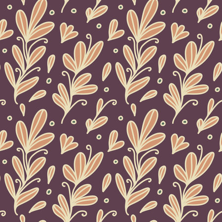 Seamless pattern with decorative sprig, simple vector background, eps10のイラスト素材