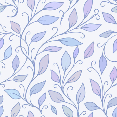 Seamless pattern with decorative lilac pastel sprig, simple vector backgroundのイラスト素材
