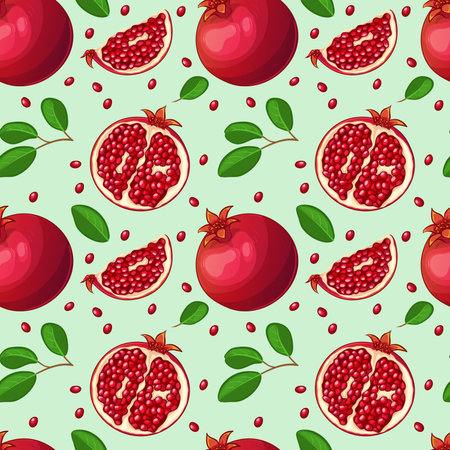 Pattern with garnet, whole and half, vector seamless background, eps10のイラスト素材