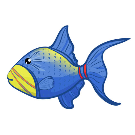 Decorative fish, vector illustration isolated on white background, eps10のイラスト素材