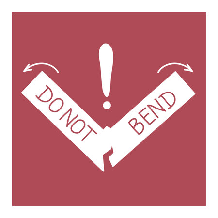 Label to warn not to bend a package during shipping, vector illustration, eps10のイラスト素材