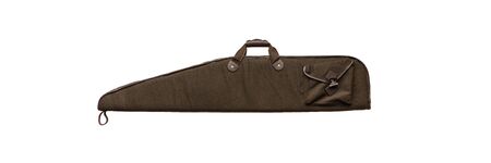 Soft green case for weapons isolate on a white background. Luxury case for storage and transportation of a hunting rifle.の写真素材
