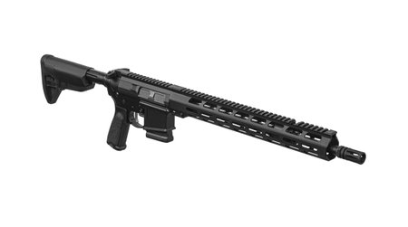 Modern automatic rifle isolated on white background. Weapons for police, special forces and the army. Automatic carbine. Assault rifle on white back.の写真素材