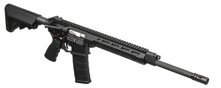 Modern automatic rifle isolated on white background. Weapons for police, special forces and the army. Automatic carbine. Assault rifle on white back.の写真素材