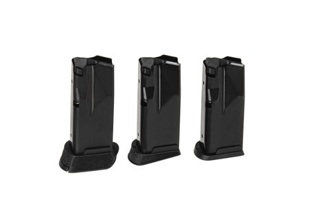 Metal pistol magazine for 9 mm cartridges. clip for ammunition. Isolate on a white background.の写真素材