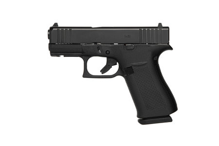 Modern semi-automatic pistol. A short-barreled weapon for self-defense. Arming the police, special units and the army. Isolate on a white background.の写真素材