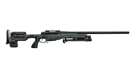 Modern bolt carbine isolated on white background. Weapons for sports, hunting and self-defense.の写真素材