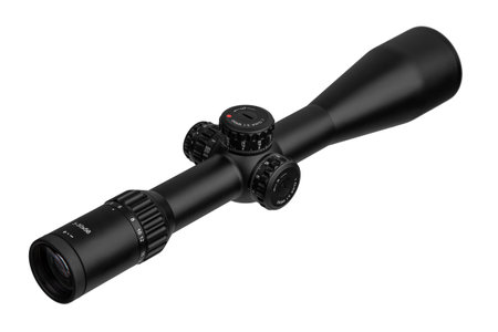 Modern sniperscope. Optical device for aiming and shooting at long distances. Isolate on white backgroundの写真素材