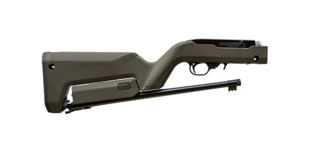 Modern semi-automatic small-caliber .22lr rifle. Sports folding carabiner. Isolate on a white background.の写真素材