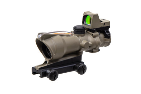 Modern military collimator sight. Aiming device for shooting at close and medium distances. Isolate on a white background.の写真素材
