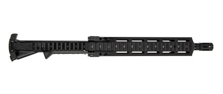 Spare parts for automatic rifle. Repair and modification of weapons. Isolate on a white background.の写真素材