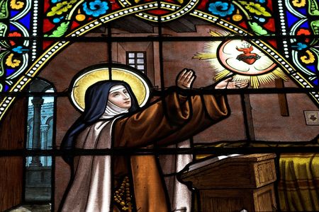 stained glass window with biblical miracleのeditorial素材