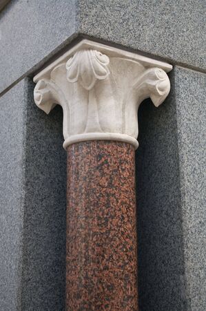 granite column on fontain in old Riga