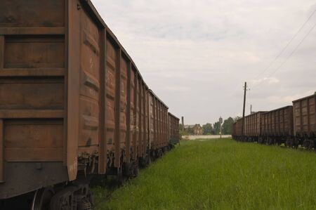 Two freight trains stand at deadlock