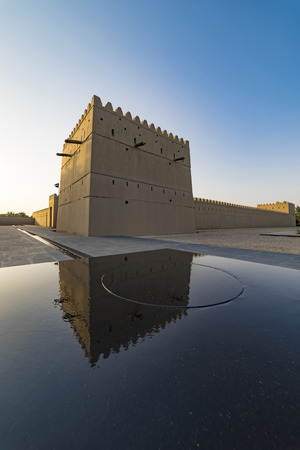 Qasr Al Muwaiji, Al Ain, United Arab Emirates - Jan.5, 2018: The Palace of His Highness Sheikh Khalifa bin Zayed Al Nahyan, President of the UAE â has been restored and reopened to the public as a museum and permanent exhibition. View of the Restored Deのeditorial素材