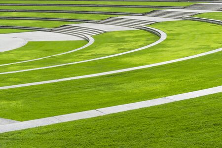 Landscape. Green circle glades with a central alleyの写真素材