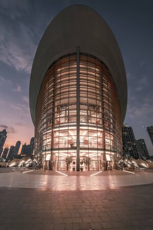 Dubai Opera, Dubai, United Arab Emirates - Jan.15, 2018: Beautiful modern opera house, with a changing functional design of the stage and the auditoriumのeditorial素材