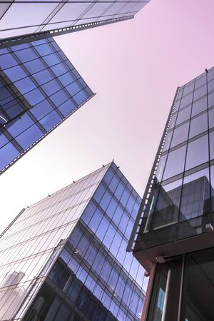 Dubai, United Arab Emirates - Aug.17, 2018: The glass architecture of the popular district of Dubai - Dubai Design Districtのeditorial素材